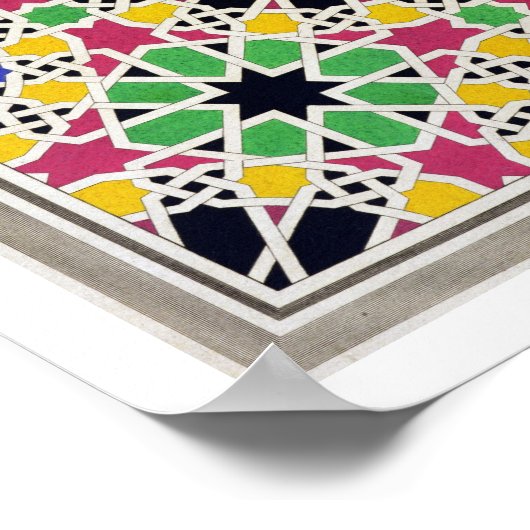 Mozaïekversiering in het zuiden van de rechtbank poster (Hoek)