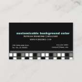 Mozaïekvierkantjes tegels zwart + wit monochroom visitekaartje (Achterkant)