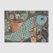 mozaïekvis met Abstracte bloemen Tissuepapier (Voorkant)