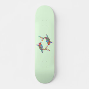 Mozaïekvis op groen persoonlijk skateboard