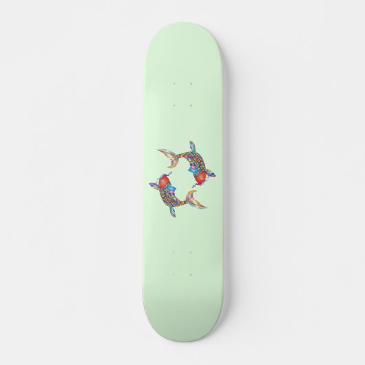 Mozaïekvis op groen persoonlijk skateboard (Voorkant)
