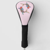 Mozaïekvis op roze golfheadcover (Voorkant)