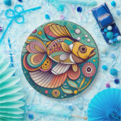 mozaïekvis papieren bordje (Feest)