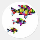 mozaïekvis ronde sticker (Voorkant)