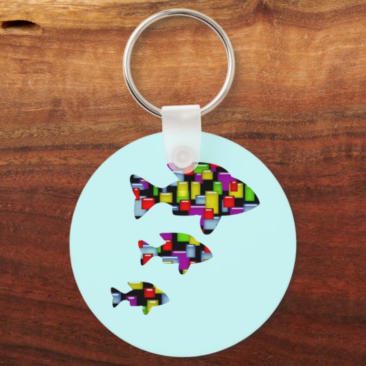 mozaïekvis sleutelhanger (Voorkant)