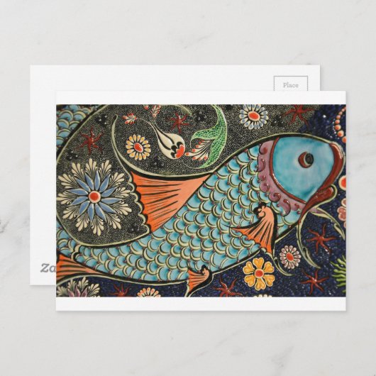 Mozaïekvishaar Briefkaart (Voorkant / Achterkant)