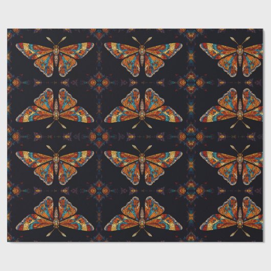 mozaïekvlinder cadeaupapier (Vlak)
