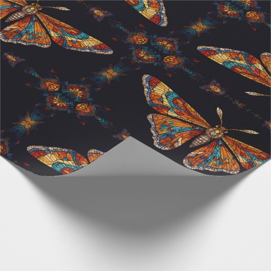 mozaïekvlinder cadeaupapier (Hoek)