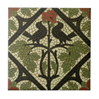 Mozaïekvogels Tile c1885 Mintons  design Tegeltje