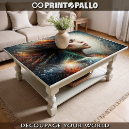 Mozaïekvrouw in pastelkleuren tissuepapier