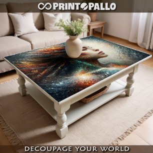 Mozaïekvrouw in pastelkleuren tissuepapier