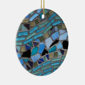 Mozaïsche Tegels van Blauw en Groen Keramisch Ornament (Rechts)