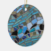 Mozaïsche Tegels van Blauw en Groen Keramisch Ornament (Links)