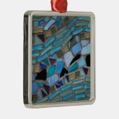 Mozaïsche Tegels van Blauw en Groen Metalen Ornament (Rechts)