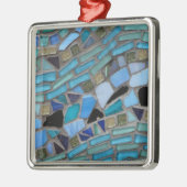 Mozaïsche Tegels van Blauw en Groen Metalen Ornament (Links)