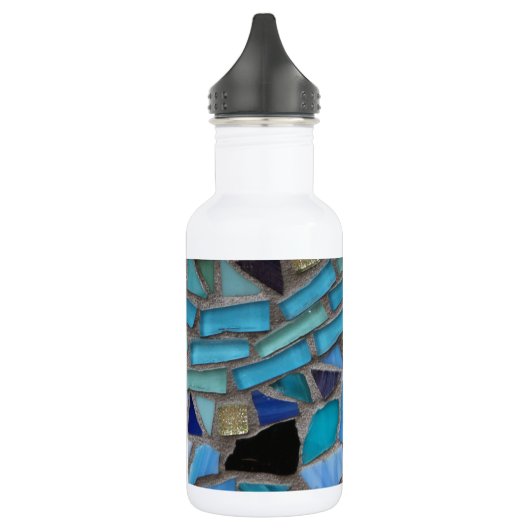 Mozaïsche Tegels van Blauw en Groen Waterfles (Links)