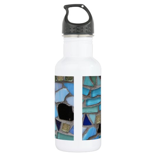 Mozaïsche Tegels van Blauw en Groen Waterfles (Achterkant)