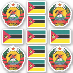 Mozambikaanse nationale symbolen/wapenschild en vl sticker