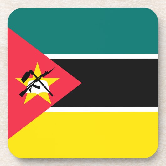 Mozambikaanse vlag bier onderzetter (Voorkant)