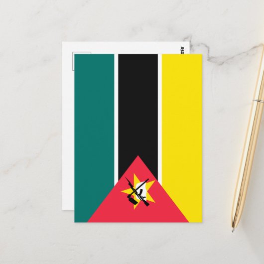 Mozambikaanse vlag briefkaart (Voorkant / Achterkant in situ)