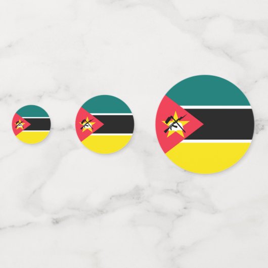 Mozambikaanse vlag confetti (Achterkanten)