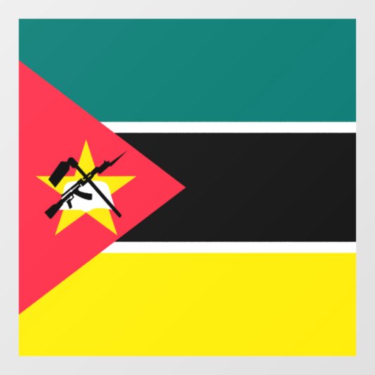 Mozambikaanse vlag raamsticker (Vel)