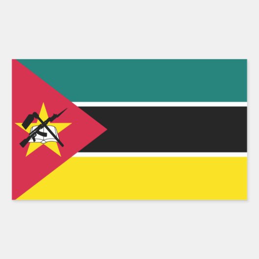Mozambikaanse vlag, vlag van Mozambique Rechthoekige Sticker (Voorkant)