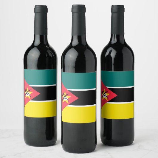 Mozambikaanse vlag wijn etiket (Flessen)