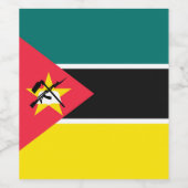 Mozambikaanse vlag wijn etiket (Enkel label)