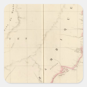 Mozambique Afrika 47 Vierkante Sticker