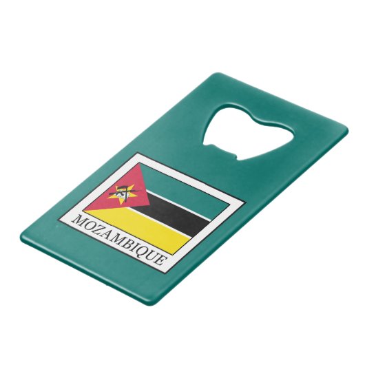 Mozambique Creditkaart Flessenopener (Voorkant Gekanteld)
