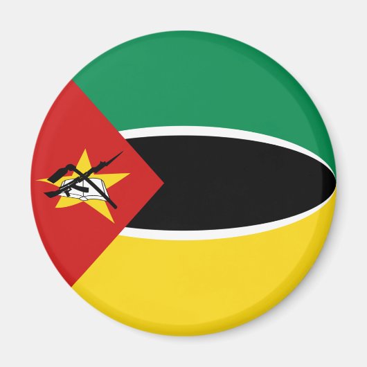 Mozambique Fisheye Vlag Magneet (Voorkant)