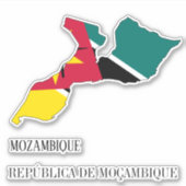 Mozambique Flag Charming Patriottic Sticker (Voorkant)