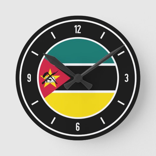 Mozambique Flag Elegant Ronde Klok (Voorkant)