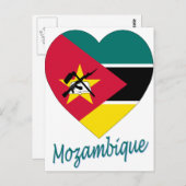 Mozambique Flag Heart Briefkaart (Voorkant / Achterkant)
