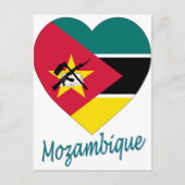 Mozambique Flag Heart Briefkaart (Voorkant)