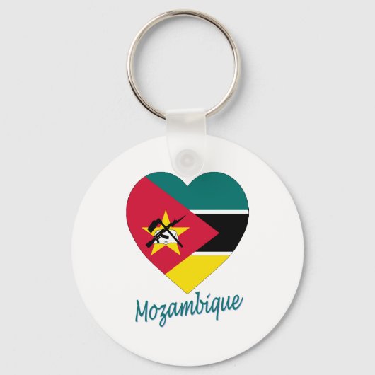 Mozambique Flag Heart Sleutelhanger (Voorkant)
