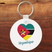 Mozambique Flag Heart Sleutelhanger (Voorkant)