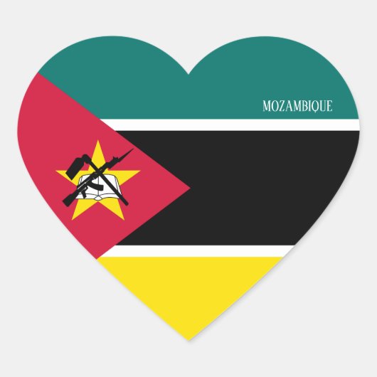 Mozambique Flag Splendid Patriotic Hart Sticker (Voorkant)