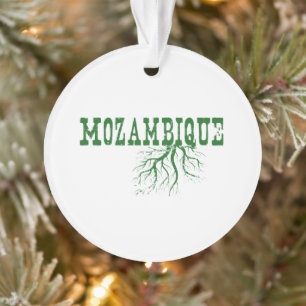 Mozambique - Groene boomstammen - Word Art Ornament
