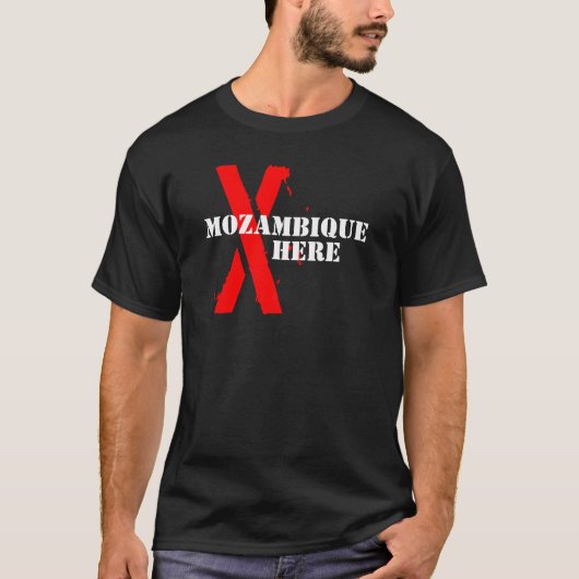 Mozambique Hier zwart T-shirt (Voorkant)