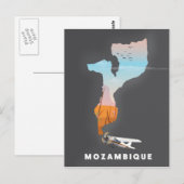 Mozambique-kaart Briefkaart (Voorkant / Achterkant)