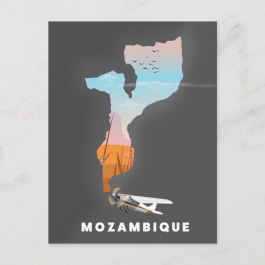 Mozambique-kaart Briefkaart (Voorkant)