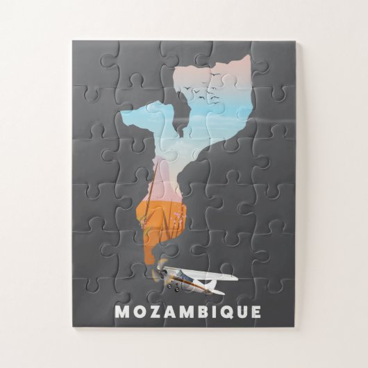 Mozambique-kaart Legpuzzel (Verticaal)