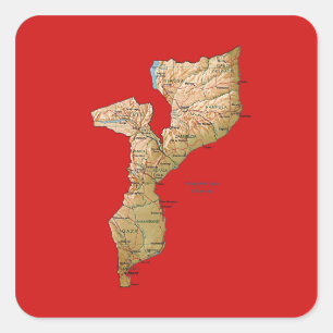 Mozambique Kaart Sticker