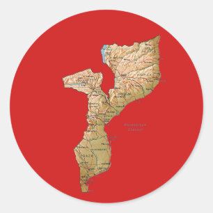 Mozambique Kaart Sticker
