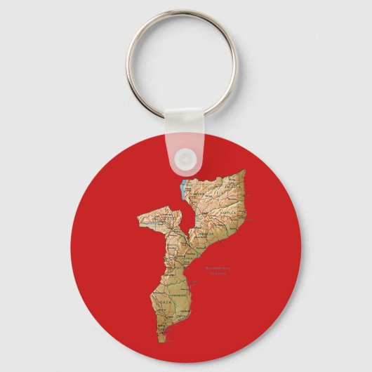 Mozambique Map Sleutelhanger (Voorkant)