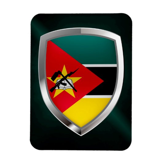 Mozambique Metallic Emblem Magneet (Verticaal)