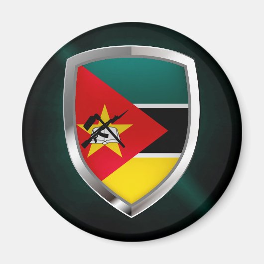 Mozambique Metallic Emblem Magneet (Voorkant)