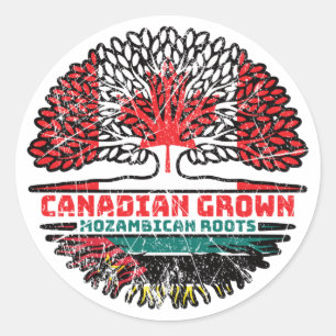 Mozambique Mozambikaanse Canadese boomstammen Ronde Sticker